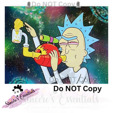 Load image into Gallery viewer, Cartoon "Rick Sanchez"-20oz Sublimation Hookah Tumbler with Glass Bowl, Sublimation Smoking Lid Hookah Tumbler