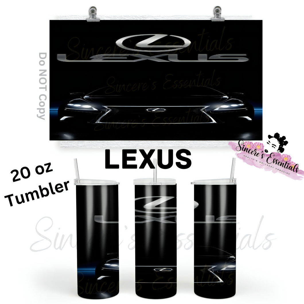 All Black LEXUS Design- 20 oz Tumbler
