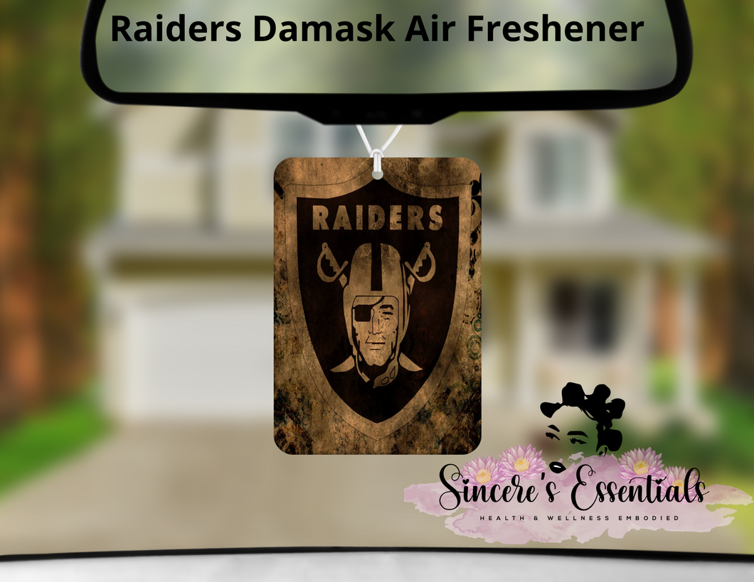 Custom Hanging Car Air Freshener-Raiders Damask!