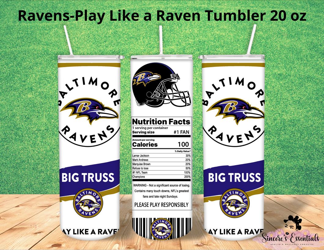 Personalize It! Baltimore Ravens-Football Tumbler-20 oz