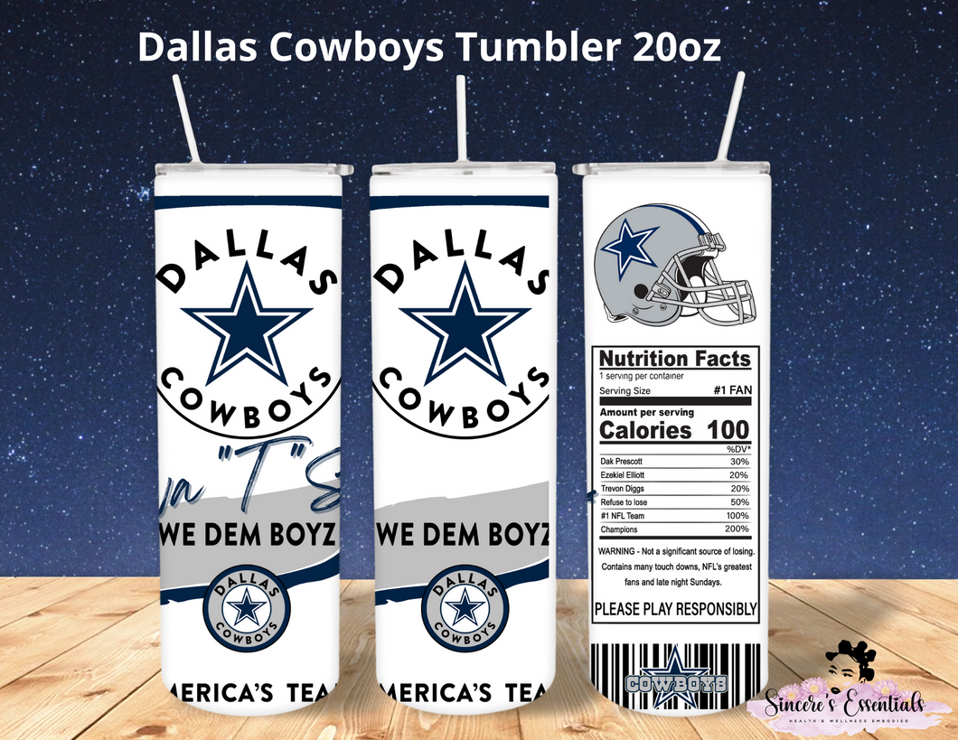 Personalized-Dallas Cowboys Football Tumbler-20 oz